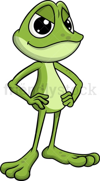Evil frog mascot. Transparent PNG