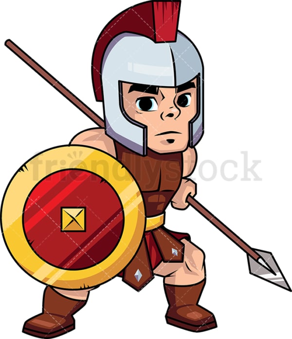 Roman spearman warrior with shield. PNG - JPG and vector EPS (infinitely scalable). Image isolated on transparent background.