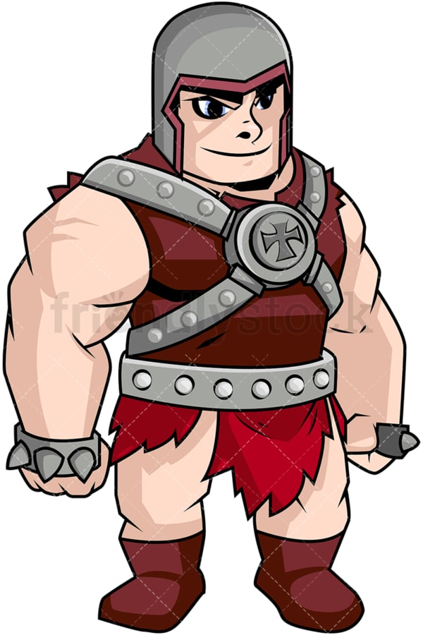 Muscular gladiator in full gear. PNG - JPG and vector EPS (infinitely scalable). Image isolated on transparent background.