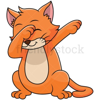 Dabbing cat - Image isolated on white background. Transparent PNG and vector (infinitely scalable) EPS