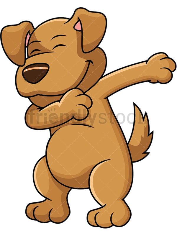 Dabbing dog - Image isolated on white background. Transparent PNG and vector (infinitely scalable) EPS