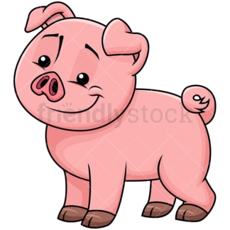 Cute pig staring at something - Image isolated on transparent background. PNG