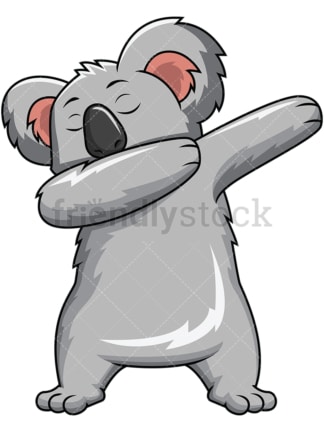 Dabbing koala bear - Image isolated on white background. Transparent PNG and vector (infinitely scalable) EPS