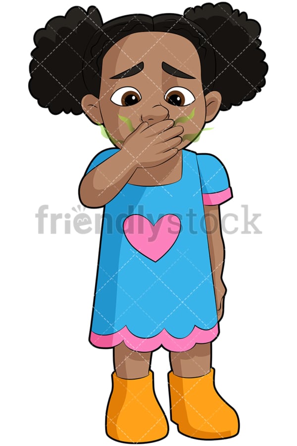 Black girl with bad breath - Image isolated on transparent background. PNG