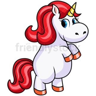 Cute unicorn on hind legs galloping. PNG - JPG and vector EPS file formats (infinitely scalable). Image isolated on transparent background.