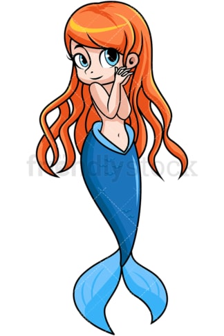 Mermaid in love. PNG - JPG and vector EPS file formats (infinitely scalable). Image isolated on transparent background.