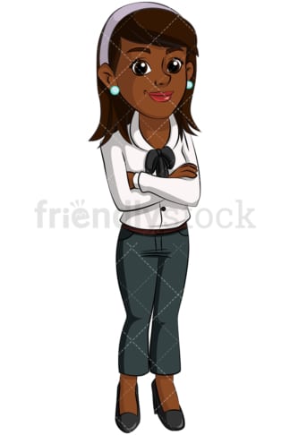 Confident black business woman - Image isolated on transparent background. PNG