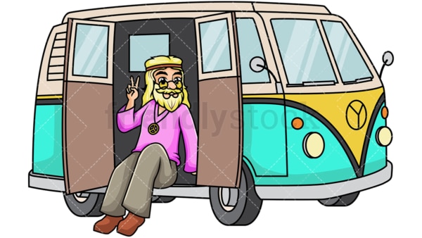 Hippie van. PNG - JPG and vector EPS file formats (infinitely scalable). Image isolated on transparent background.