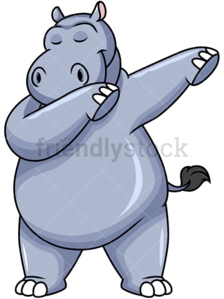Dabbing hippo. PNG - JPG and vector EPS file formats (infinitely scalable). Image isolated on transparent background.