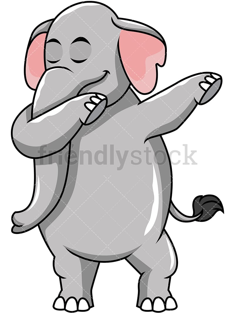 Dabbing Elephant Cartoon Vector Clipart - FriendlyStock