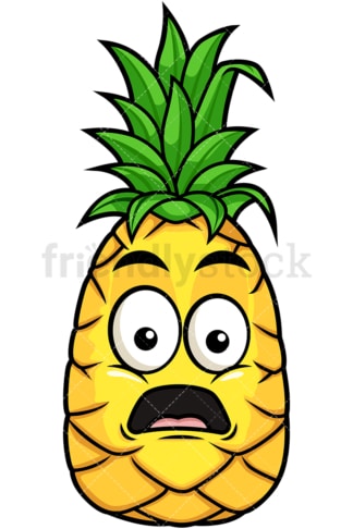 Surprised pineapple. PNG - JPG and vector EPS file formats (infinitely scalable). Image isolated on transparent background.