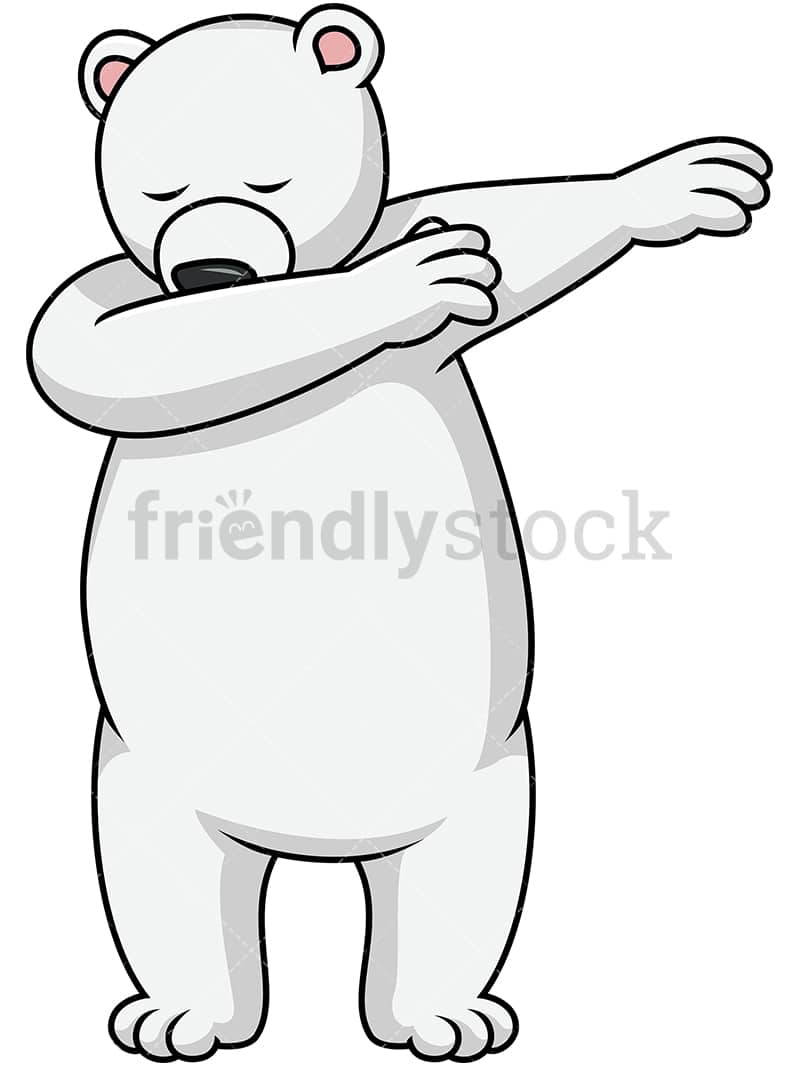 Dabbing Polar Bear Cartoon Vector Clipart - FriendlyStock