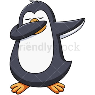 Dabbing penguin. PNG - JPG and vector EPS file formats (infinitely scalable). Image isolated on transparent background.