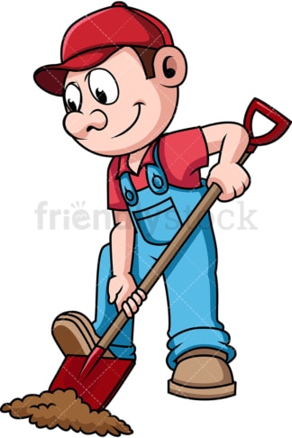Farmer digging the soil. PNG - JPG and vector EPS file formats (infinitely scalable). Image isolated on transparent background.