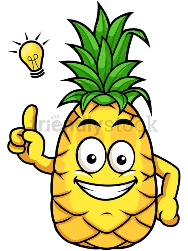 Pineapple having great idea. PNG - JPG and vector EPS file formats (infinitely scalable). Image isolated on transparent background.