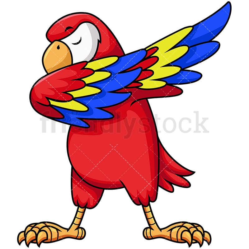 Dabbing Parrot Cartoon Vector Clipart - FriendlyStock