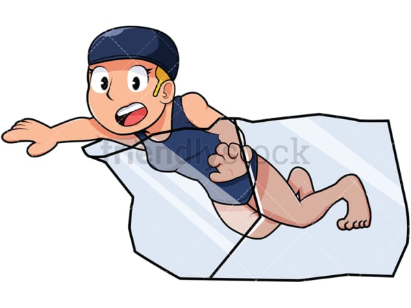 Woman in ice water. PNG - JPG and vector EPS file formats (infinitely scalable). Image isolated on transparent background.