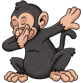 Dabbing chimp. PNG - JPG and vector EPS file formats (infinitely scalable). Image isolated on transparent background.