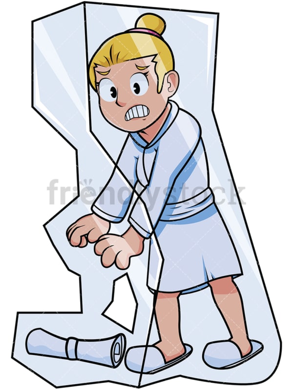 Woman in ice block. PNG - JPG and vector EPS file formats (infinitely scalable). Image isolated on transparent background.