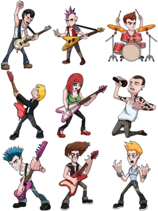 Rock stars. PNG - JPG and vector EPS file formats (infinitely scalable). Image isolated on transparent background.