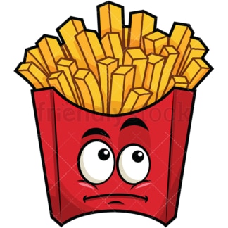 Wondering french fries emoticon. PNG - JPG and vector EPS file formats (infinitely scalable). Image isolated on transparent background.