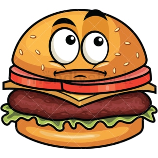 Wondering hamburger emoticon. PNG - JPG and vector EPS file formats (infinitely scalable). Image isolated on transparent background.