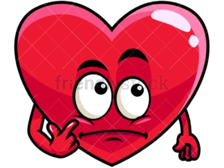 Wondering heart emoticon. PNG - JPG and vector EPS file formats (infinitely scalable). Image isolated on transparent background.