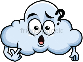 Confused cloud emoticon. PNG - JPG and vector EPS file formats (infinitely scalable). Image isolated on transparent background.