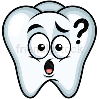 Confused tooth emoticon. PNG - JPG and vector EPS file formats (infinitely scalable). Image isolated on transparent background.
