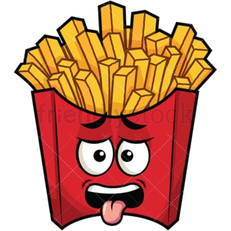 Disgusted french fries emoticon. PNG - JPG and vector EPS file formats (infinitely scalable). Image isolated on transparent background.