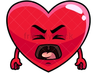 Yelling heart emoticon. PNG - JPG and vector EPS file formats (infinitely scalable). Image isolated on transparent background.