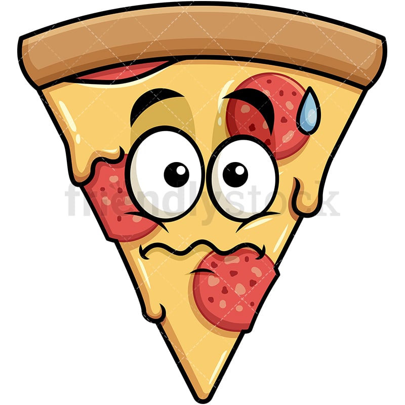 Nervous Pizza Emoji Cartoon Vector Clipart - FriendlyStock
