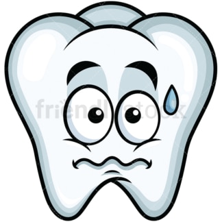 Nervous tooth emoticon. PNG - JPG and vector EPS file formats (infinitely scalable). Image isolated on transparent background.