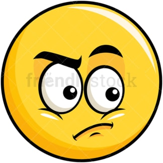 Irritated yellow smiley emoticon. PNG - JPG and vector EPS file formats (infinitely scalable). Image isolated on transparent background.