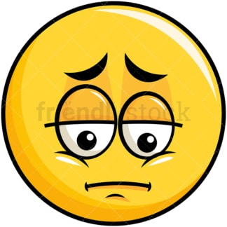 Depressed yellow smiley emoticon. PNG - JPG and vector EPS file formats (infinitely scalable). Image isolated on transparent background.