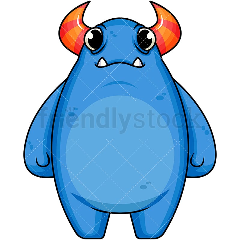 Blue Monster Cartoon Vector Clipart - FriendlyStock