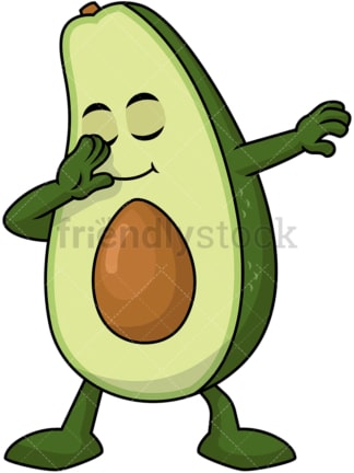 Dabbing avocado. PNG - JPG and vector EPS file formats (infinitely scalable). Image isolated on transparent background.