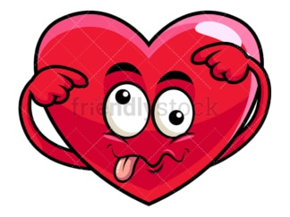 Goofy crazy eyes heart emoticon. PNG - JPG and vector EPS file formats (infinitely scalable). Image isolated on transparent background.