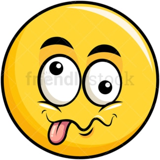 Goofy crazy eyes yellow smiley emoticon. PNG - JPG and vector EPS file formats (infinitely scalable). Image isolated on transparent background.