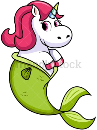 Half unicorn Half mermaid. PNG - JPG and vector EPS file formats (infinitely scalable). Image isolated on transparent background.