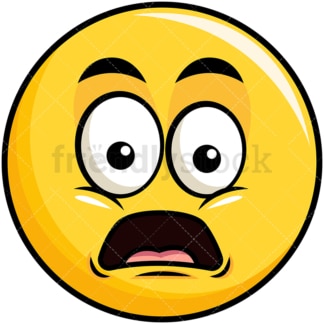 Shocked yellow smiley emoticon. PNG - JPG and vector EPS file formats (infinitely scalable). Image isolated on transparent background.