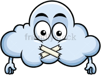 Taped mouth cloud emoticon. PNG - JPG and vector EPS file formats (infinitely scalable). Image isolated on transparent background.