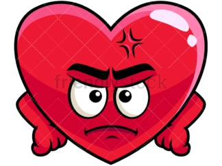 Annoyed heart emoticon. PNG - JPG and vector EPS file formats (infinitely scalable). Image isolated on transparent background.