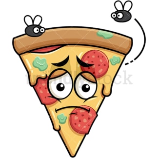 Stinky pizza going bad emoticon. PNG - JPG and vector EPS file formats (infinitely scalable). Image isolated on transparent background.