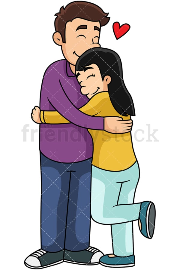 Couple hugging. PNG - JPG and vector EPS file formats (infinitely scalable). Image isolated on transparent background.