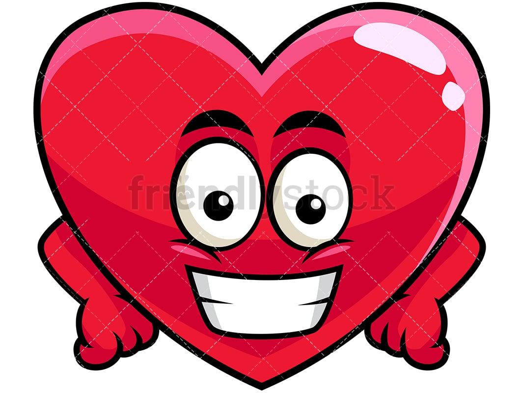 Grinning heart emoticon. PNG - JPG and vector EPS file formats (infinitely scalable). Image isolated on transparent background.