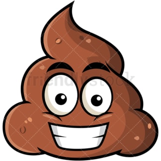 Grinning poop emoticon. PNG - JPG and vector EPS file formats (infinitely scalable). Image isolated on transparent background.