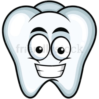Grinning tooth emoticon. PNG - JPG and vector EPS file formats (infinitely scalable). Image isolated on transparent background.