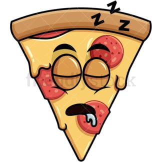 Sleeping pizza emoticon. PNG - JPG and vector EPS file formats (infinitely scalable). Image isolated on transparent background.