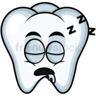 Sleeping tooth emoticon. PNG - JPG and vector EPS file formats (infinitely scalable). Image isolated on transparent background.